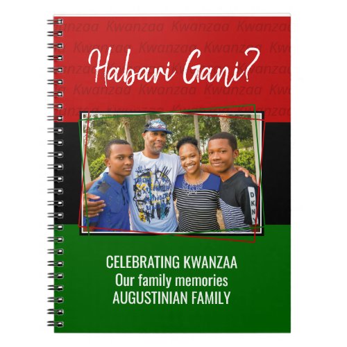 Personalized HABARI GANI Photo Kwanzaa Notebook