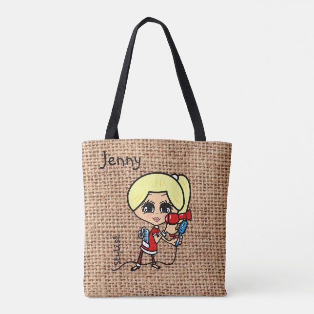 Personalized Hair Stylist Bag Caricature blonde (Back)