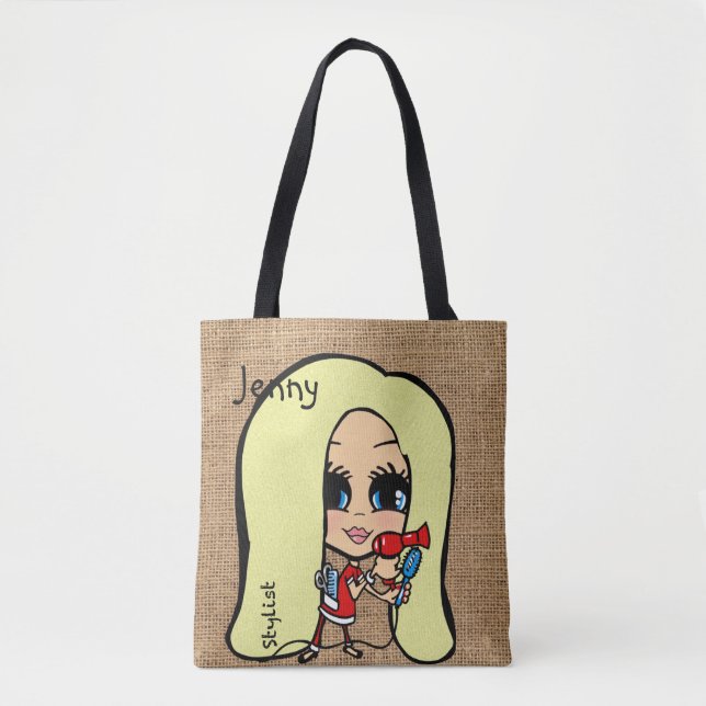 Personalized Hair Stylist Bag Caricature blonde (Front)