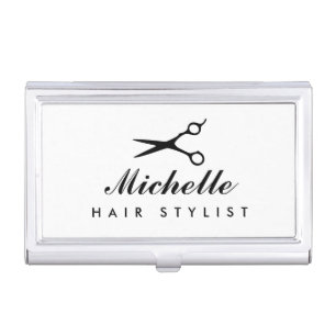 Personalized hair stylist business card case