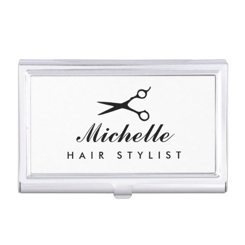 Personalized hair stylist business card case
