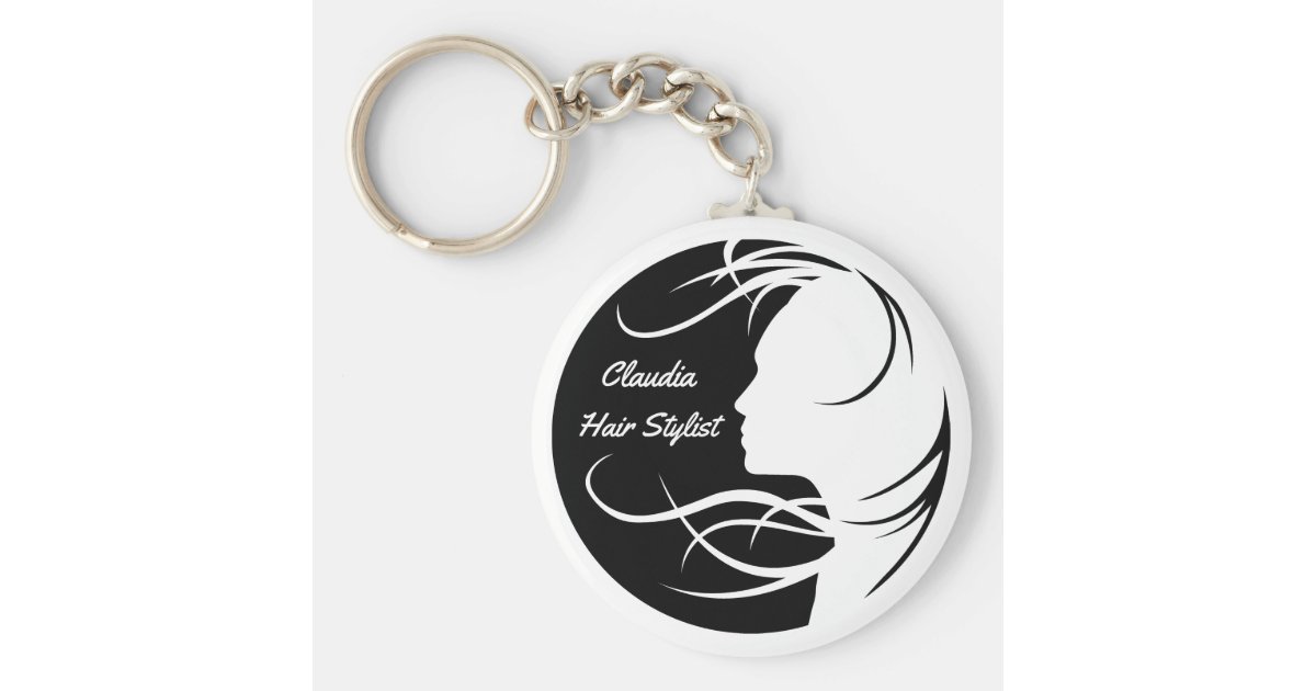 Personalized Hair Stylist Keychain Zazzle