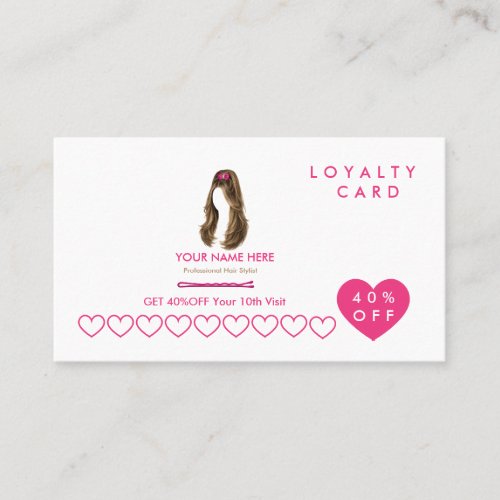 Personalized Hair Stylist Loyalty Card