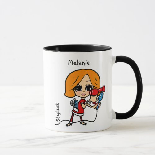 Personalized Hair Stylist Mug Caricature Red Hair