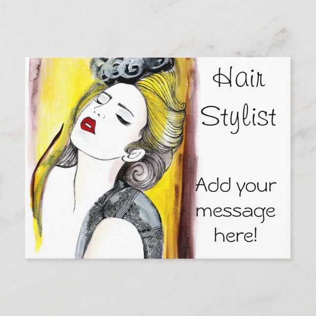 Personalized Hair Stylist Postcard (Front)