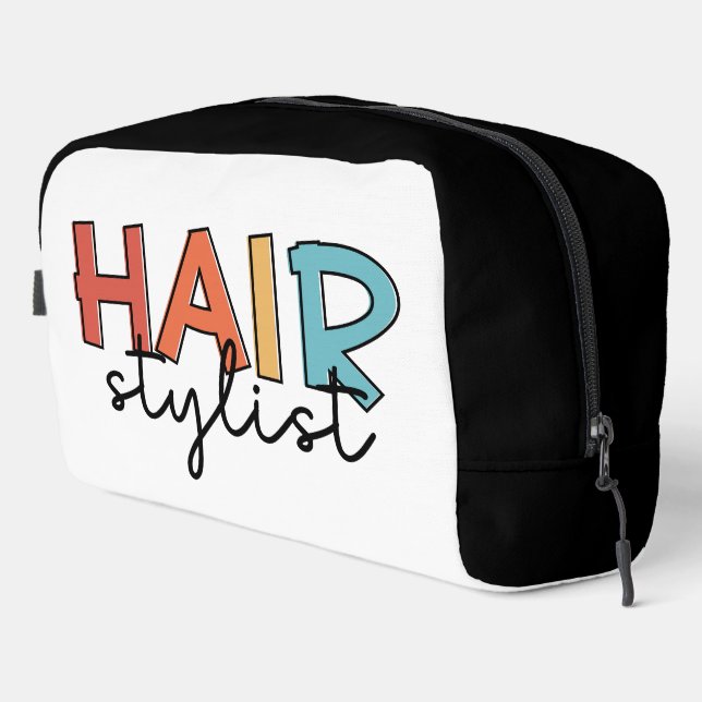 Personalized Hair Stylist Retro Hairdresser Gift Dopp Kit (Right Corner)