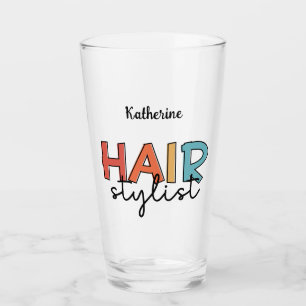 Personalized Hair Stylist Retro Hairdresser Gift Glass