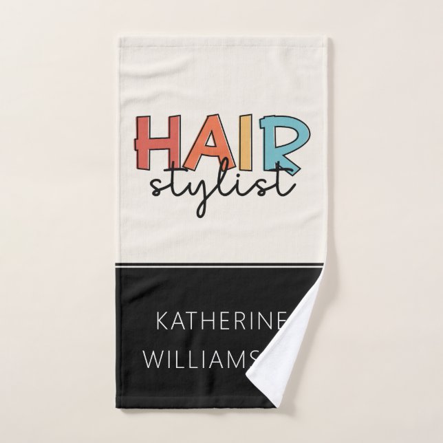 Personalized Hair Stylist Retro Hairdresser Gift Hand Towel (Hand Towel)