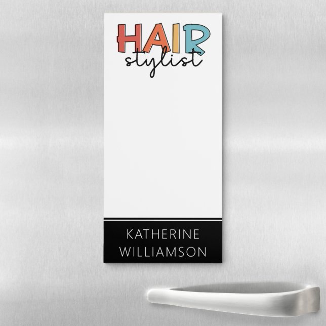 Personalized Hair Stylist Retro Hairdresser Gift Magnetic Notepad (In Situ)
