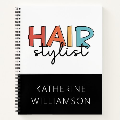 Personalized Hair Stylist Retro Hairdresser Gift Notebook