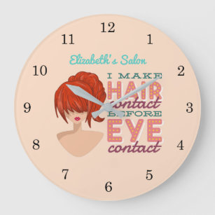 Personalized Hair Stylist RETRO Salon Large Clock