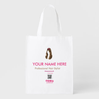 Personalized Hair Stylist Reusable Grocery Bag