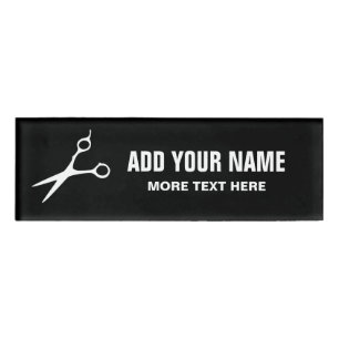 Personalized hair stylist salon magnetic name tags