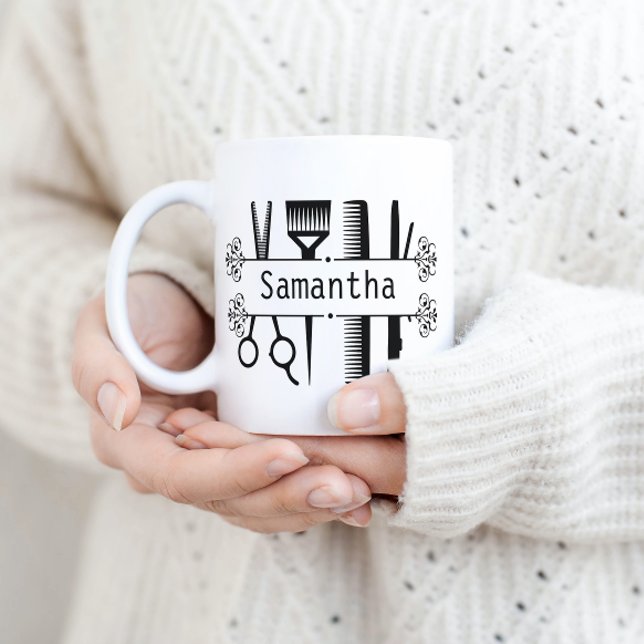 Personalized Hair Stylist Scissors Hairdresser Coffee Mug (Creator Uploaded)