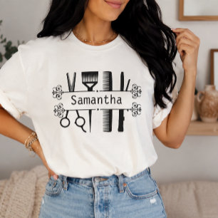 Personalized Hair Stylist Scissors Hairdresser T-Shirt