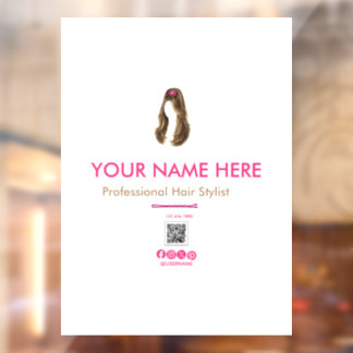Personalized Hair Stylist Window Cling