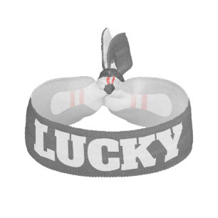Personalized hair ties with bowling pin design