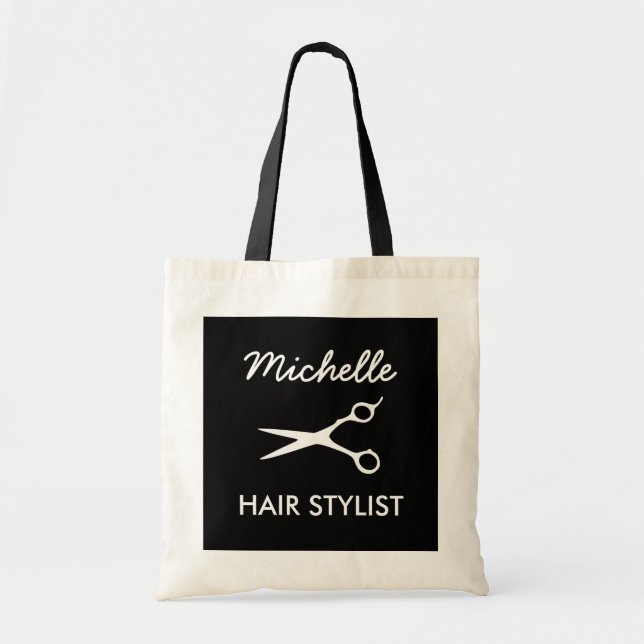Personalized hairdresser tote bag for hair stylist (Front)