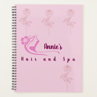 Personalized hairstylist pink rosePlanner Planner