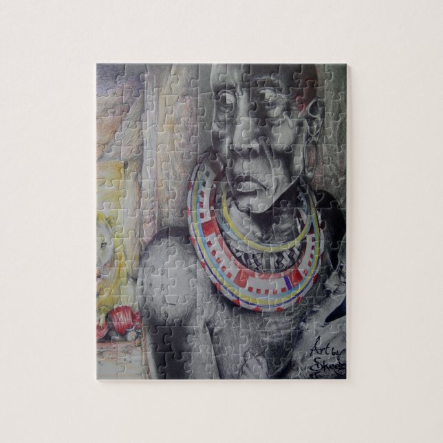 Personalized Hakuna Matata with Lion Masai Puzzle (Vertical)