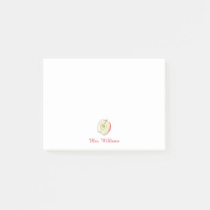 Personalized Half Apple Teacher Post-it Notes
