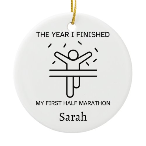 Personalized Half Marathon Ornament Gift for her