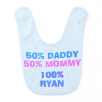 Personalized Half Mommy Half Daddy Boy Version Baby Bib Personalized Half Mommy Half Daddy Boy Version Baby Bib