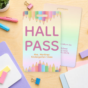 Personalized Hall Pass Badge for Teachers