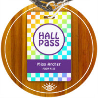 Personalized Hall Pass Bathroom Pass Teachers Card