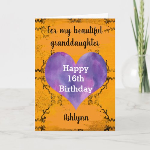 Personalized Halloween 16th Birthday Granddaughter