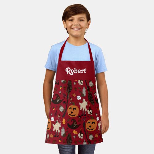 Personalized Halloween apron for kids