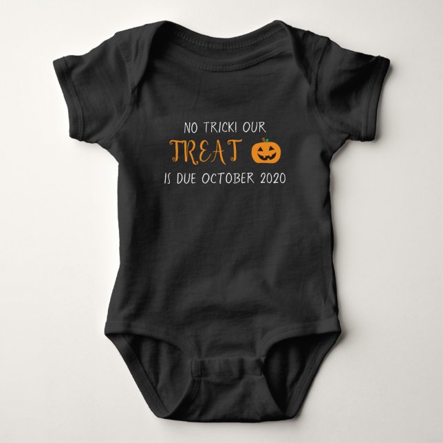 Personalized Halloween Baby Announcement Bodysuit (Front)