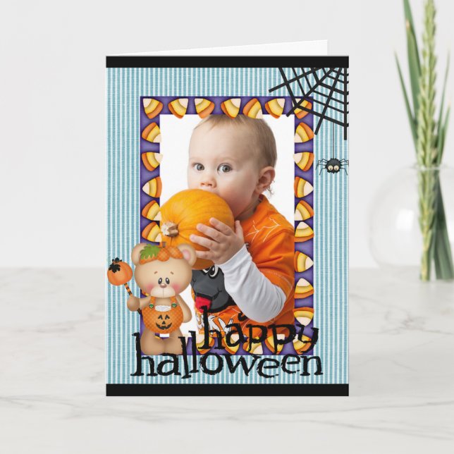 Personalized Halloween Baby Photo Card (Front)