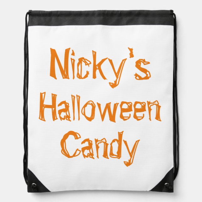 "Personalized Halloween Bag" Drawstring Bag (Front)