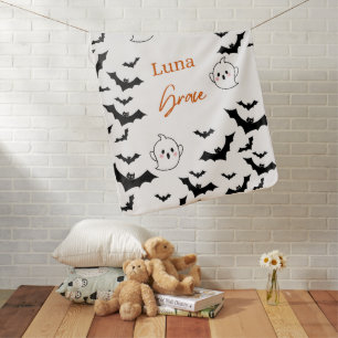 Personalized Halloween Bat Baby Blanket