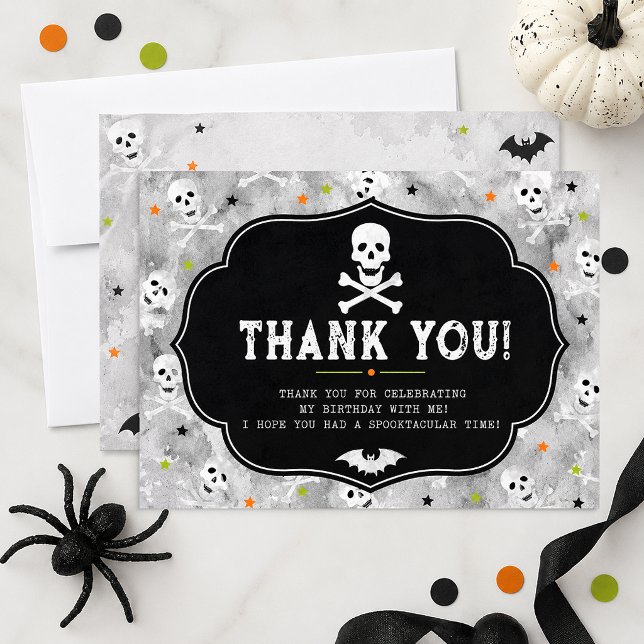 Personalized Halloween Birthday Thank You Card (Thank You Card)