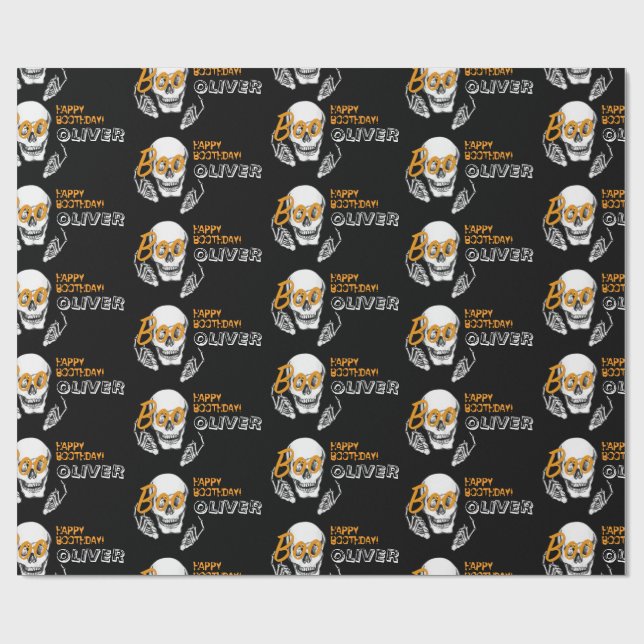 Personalized Halloween birthday Wrap Wrapping Paper (Flat)