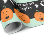 Personalized Halloween Birthday Wrapping Paper