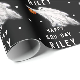 Personalized Halloween Birthday Wrapping Paper