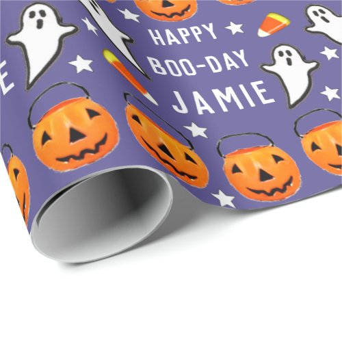 Personalized Halloween Birthday Wrapping Paper