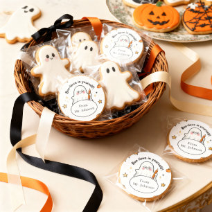 Personalized Halloween Boo-lieve in Yourself Ghost Classic Round Sticker
