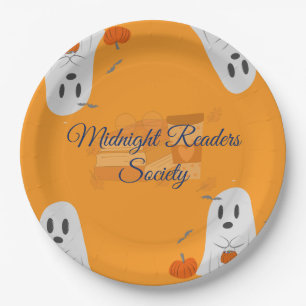 Personalized Halloween Book Lover Club Paper Plates