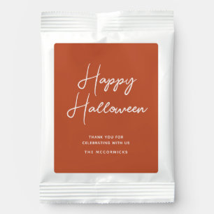 Personalized Halloween Burnt Orange Chic Script Margarita Drink Mix