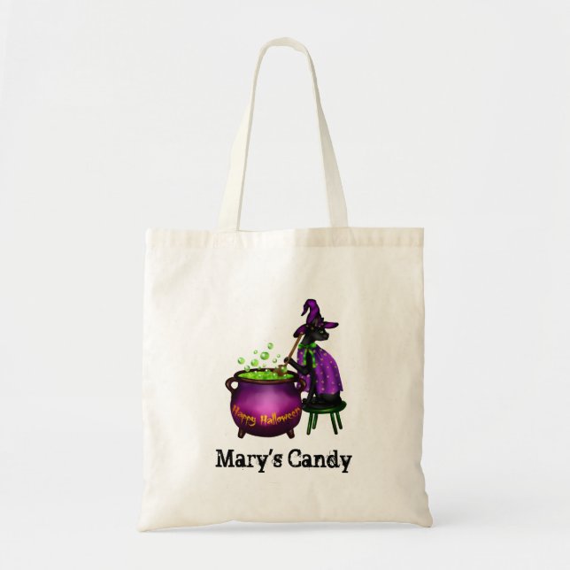 Personalized Halloween Candy Tote Bag (Front)