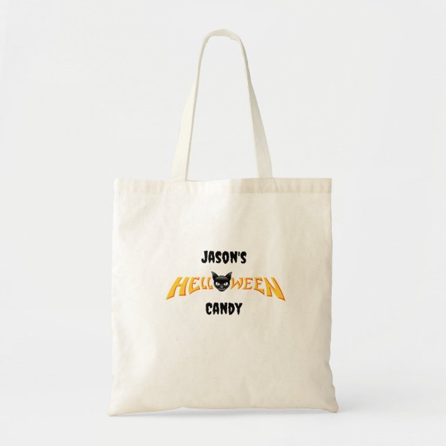 Personalized Halloween Candy  Tote Bag (Front)