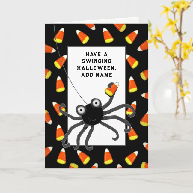 Personalized Halloween Card (Yellow Flower)