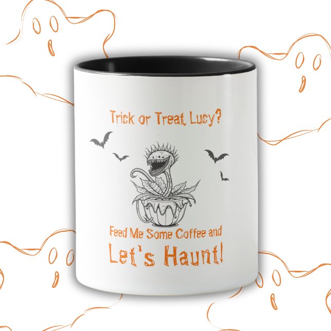 Personalized Halloween Carnivorous Plant Coffee  Mug (Personalized Halloween Carnivorous Plant Coffee Mug)