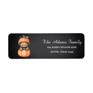 Personalized Halloween Chalkboard Little Pumpkin L Label