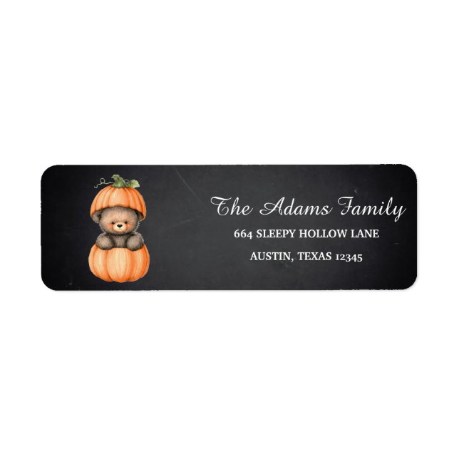 Personalized Halloween Chalkboard Little Pumpkin L Label (Front)