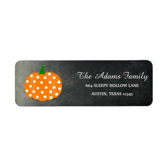 Personalized Halloween Chalkboard Little Pumpkin Label (Front)